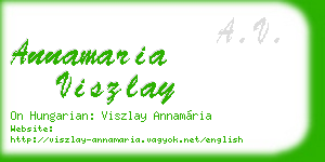 annamaria viszlay business card